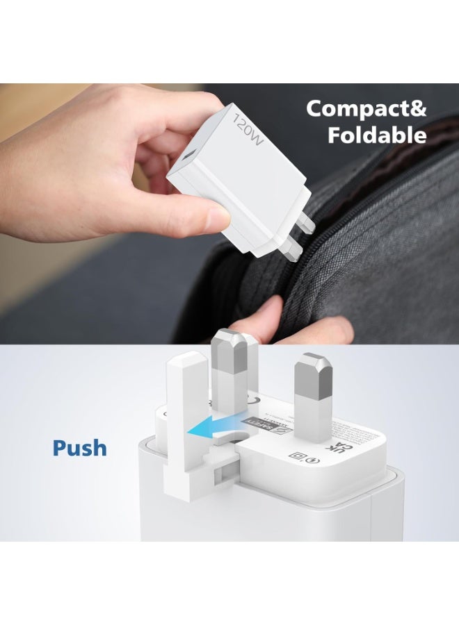 120W Fast UK Wall Charger and 3A/1M 120W Charge Cable for Xiaomi, USB C Cable, Fast Charging for Xiaomi 17 15 14 Ultra 14T 13T Pro 13 12T 12 Pro 11T 11 Lite /Redmi Note 15 14 13 12 11 10 9Pro /Redmi Note K90 K80 K70 K60 K50 K40 Pro/POCO X8 X7 X6 X5 X7 X4 Gt F8 F7 F6 F5 F4 F3 Gt - Image 5